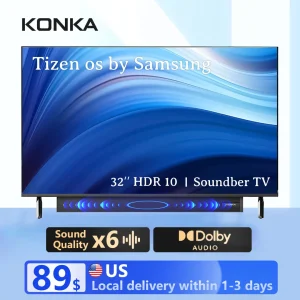 KONKA 32" Smart TV Tizen OS Built-in 3 Soundbar